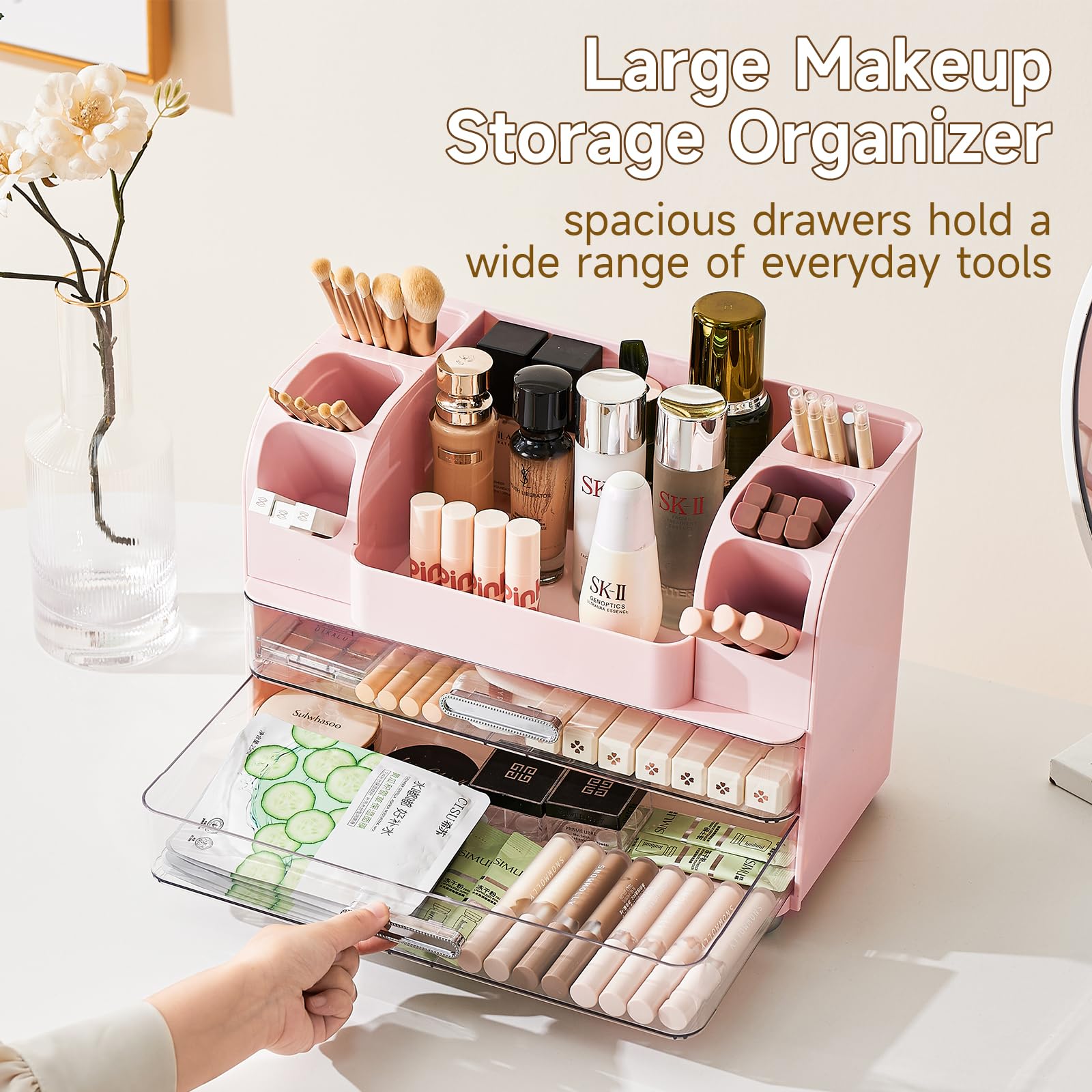 UFORU makeup organizer easy cleaning with damp cloth