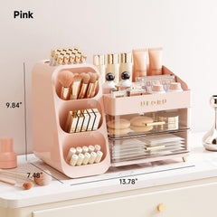 UFORU makeup organizer drawer close-up emphasizes safe rounded edges and stability.