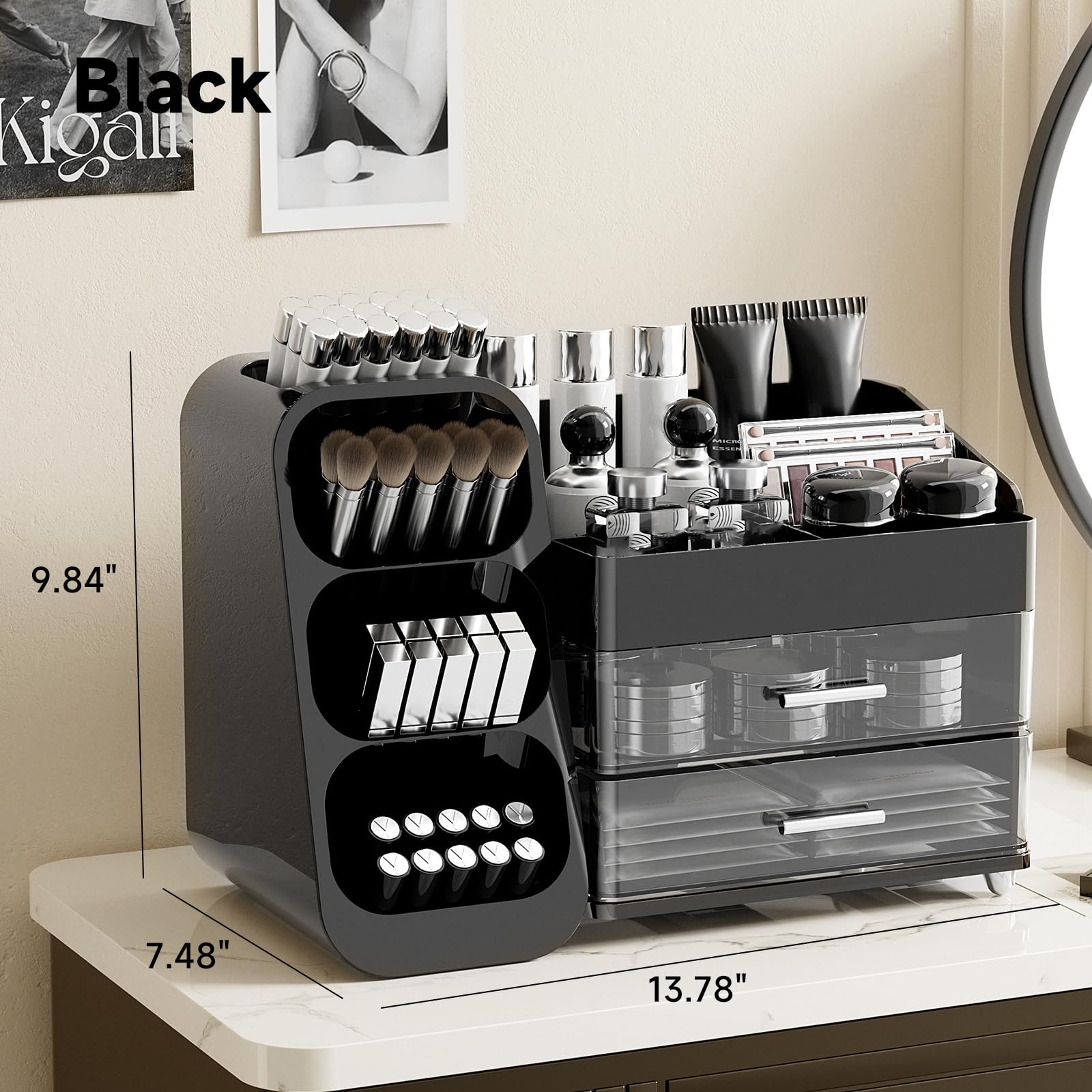 UFORU durable-plastic-material organizer resists moisture for everyday vanity use.