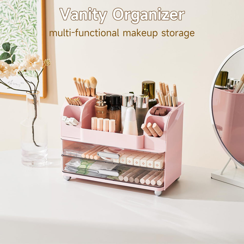 UFORU makeup organizer palette and skincare top storage in pink