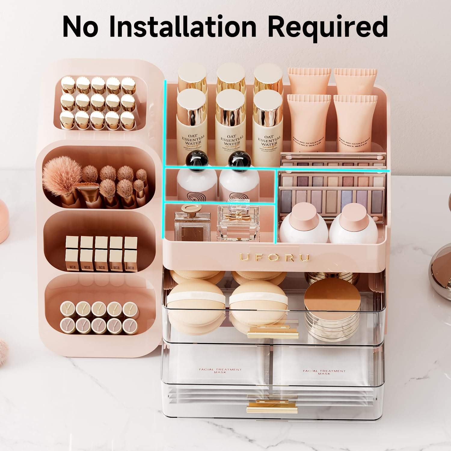 UFORU makeup organizer perfume display keeps fragrances visible and reachable.