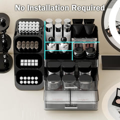 UFORU rounded-edges organizer enhances safety on countertops.