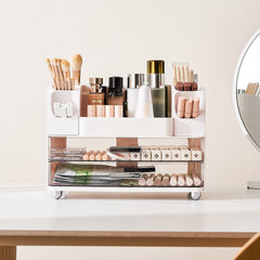 UFORU makeup organizer side brush holders organize brushes on both sides.