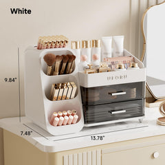 UFORU vanity storage spacious compartments separate skincare, makeup, and accessories for efficient routines.