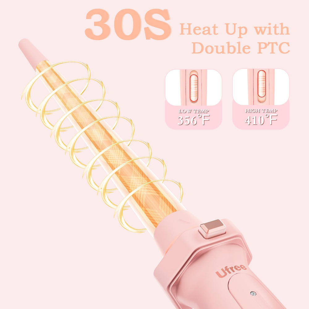 Ufree 1-inch wand attachment enables defined curls.