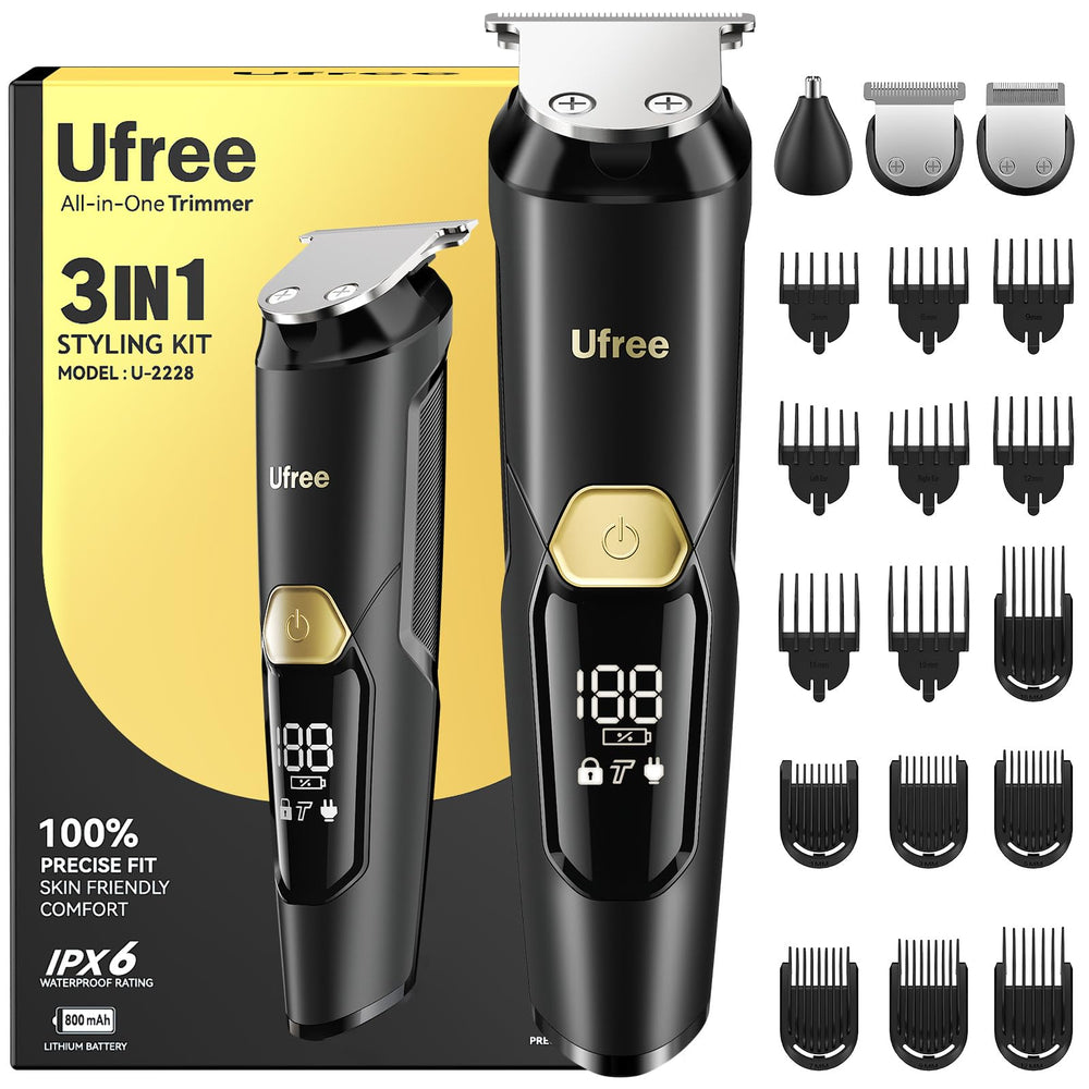 Ufree 3-in-1 beard-trimmer-kit for precise shaping on the go