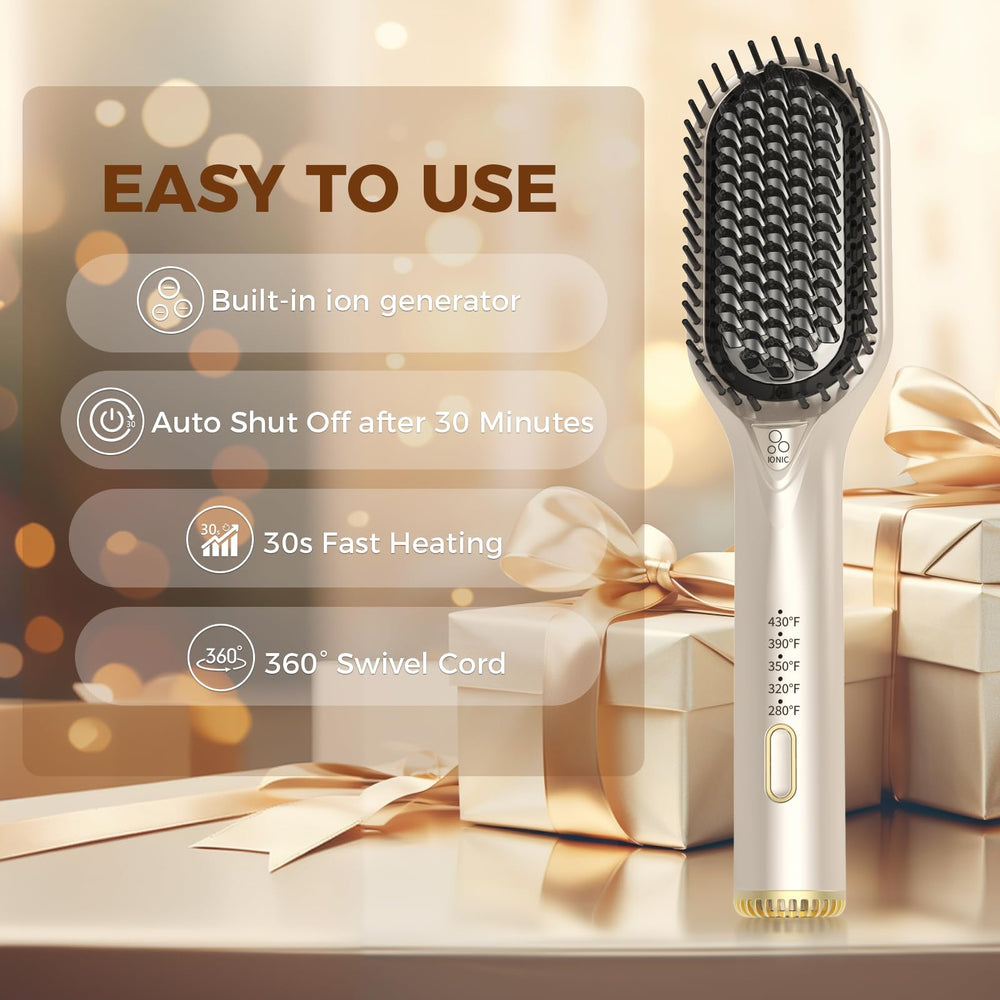 Ufree straightener brush with 360 swivel cord for easy, safe maneuvering.