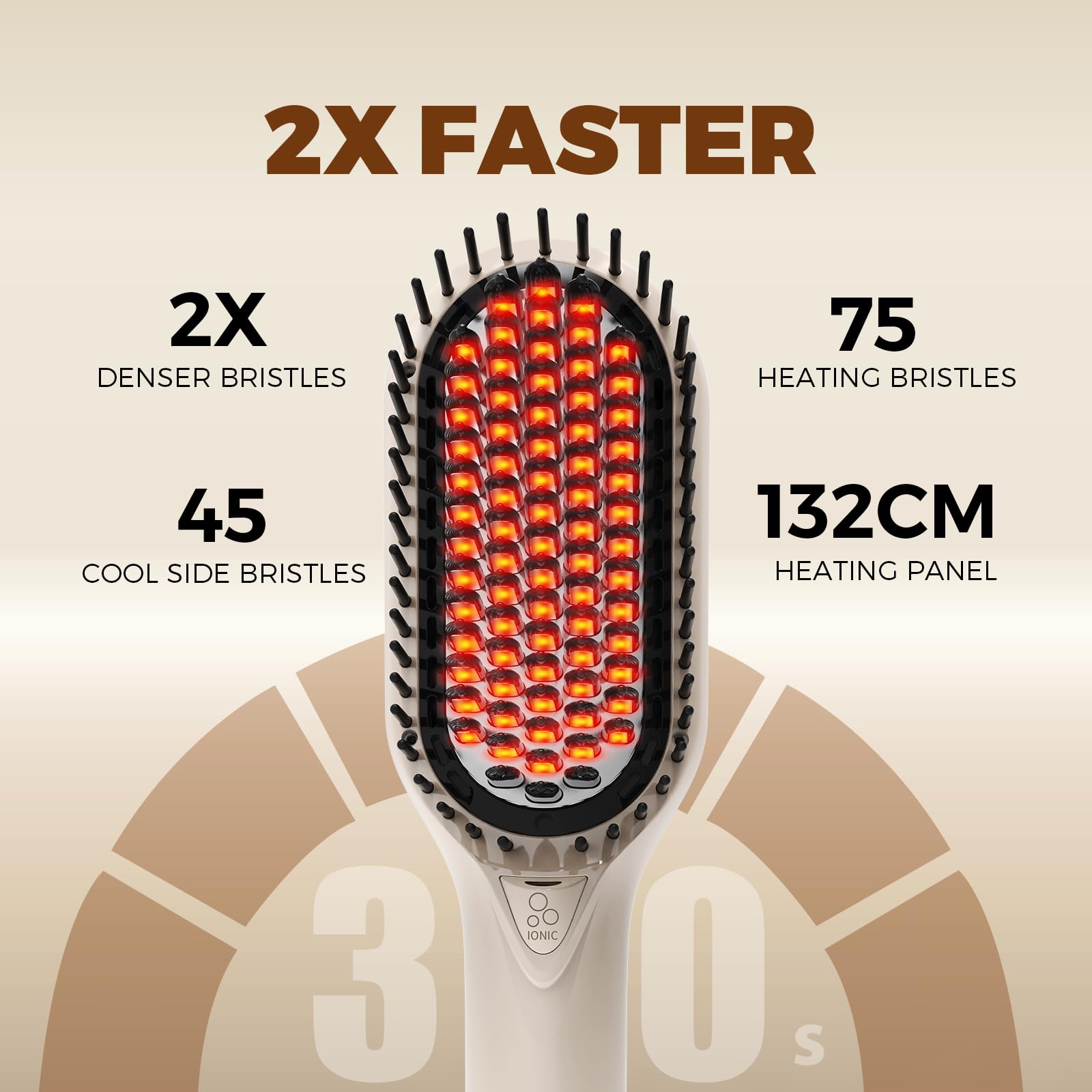 Ufree straightening brush offers five heat settings for versatile styling.