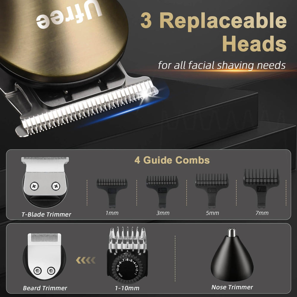 Ufree adjustable lever and eight guide combs cover a wide styling range for versatile looks.