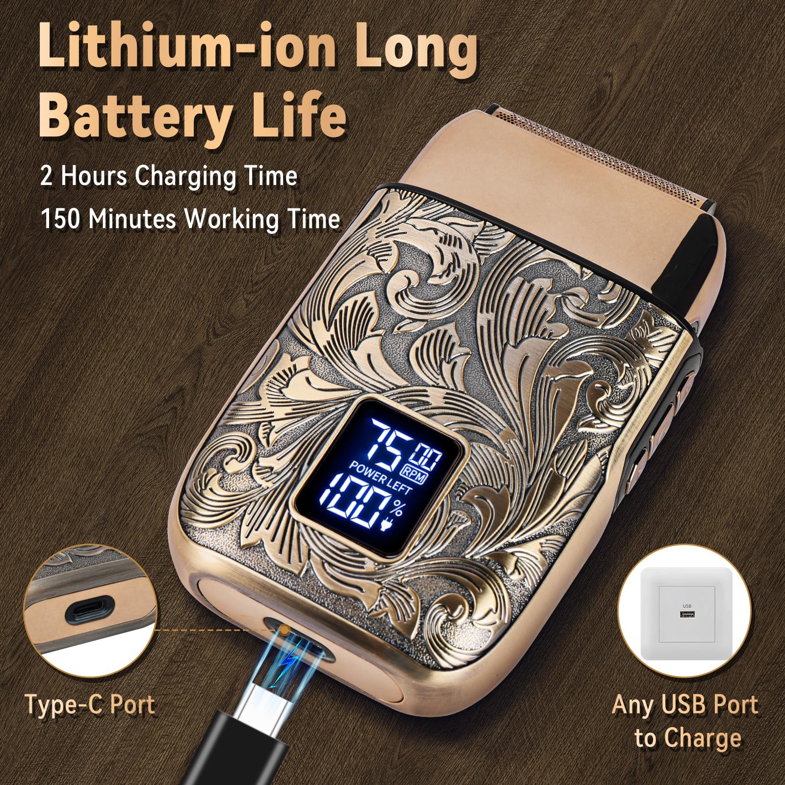 Ufree LCD display with battery life indicator supports long cordless sessions