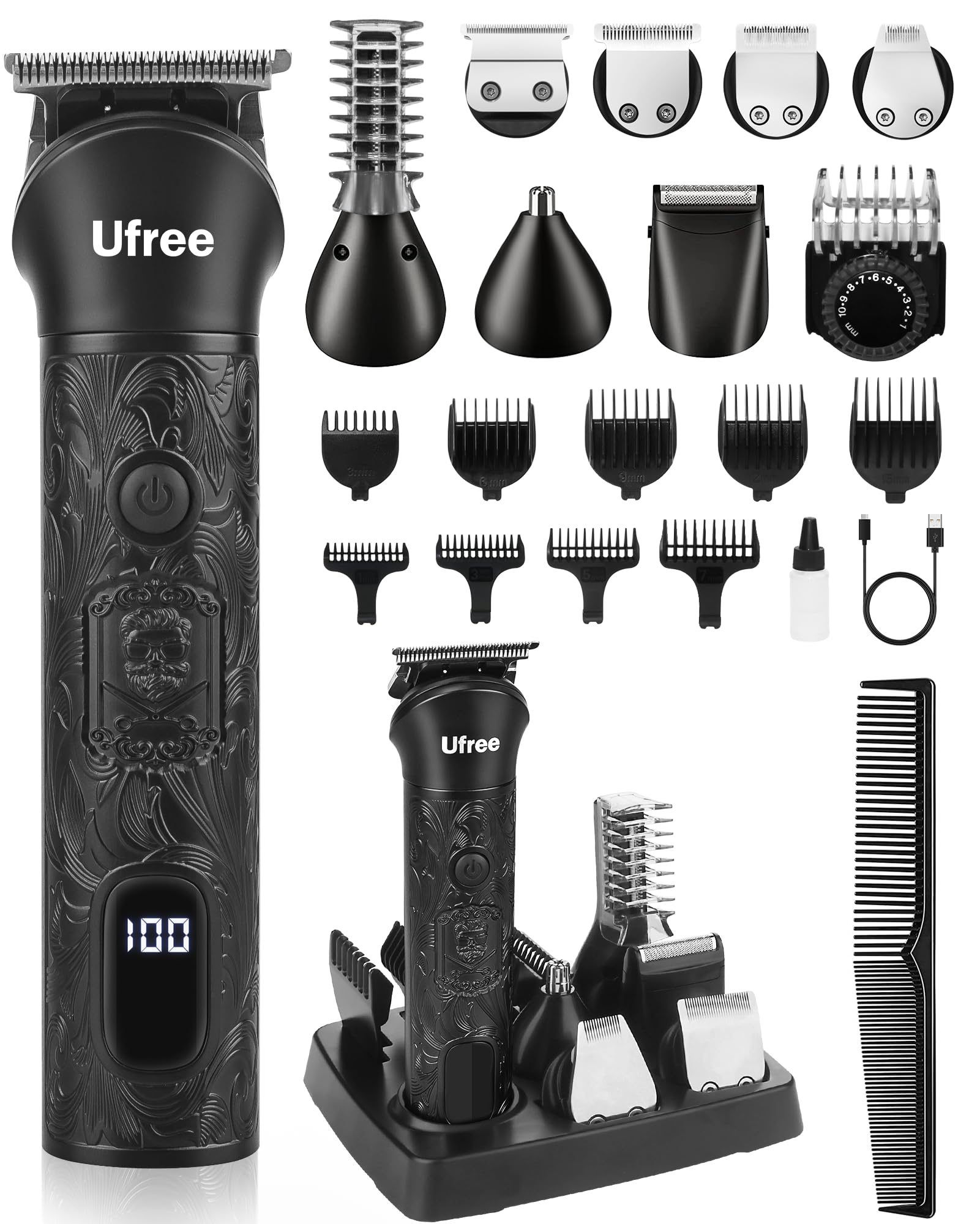 Ufree Beard Trimmer front view for precise grooming on the go