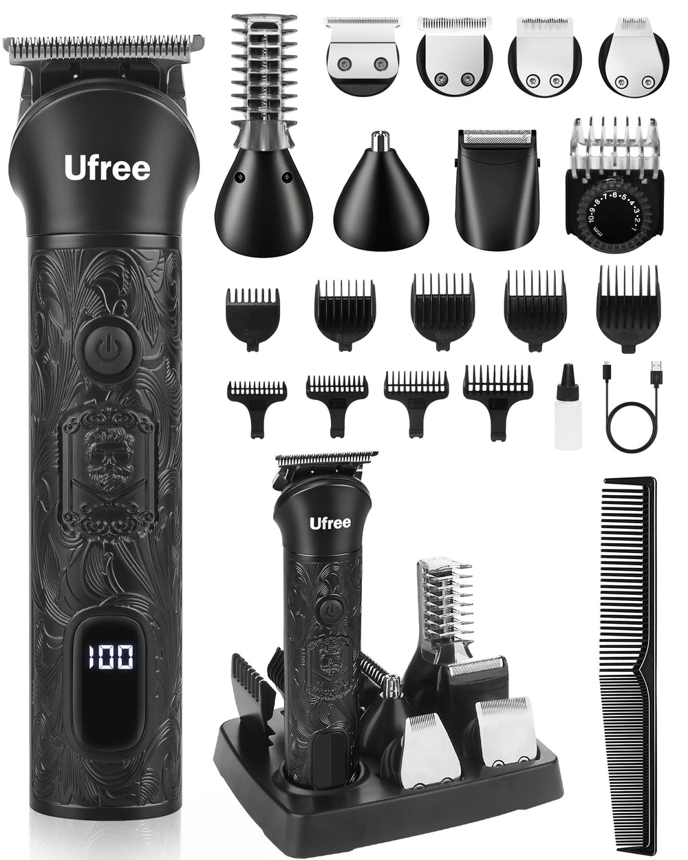 Ufree Beard Trimmer front view for precise grooming on the go
