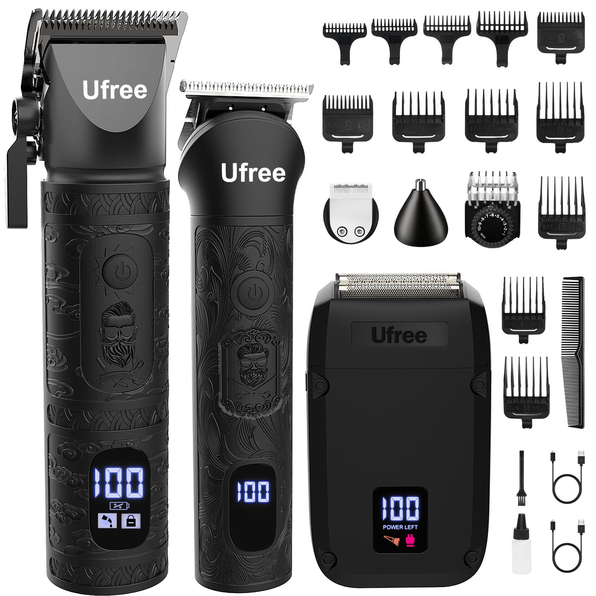 Ufree beard trimmer with powerful motor for smooth, quiet grooming sessions