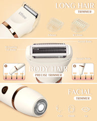 Ufree Bikini Trimmer gold with detachable heads for versatile grooming.