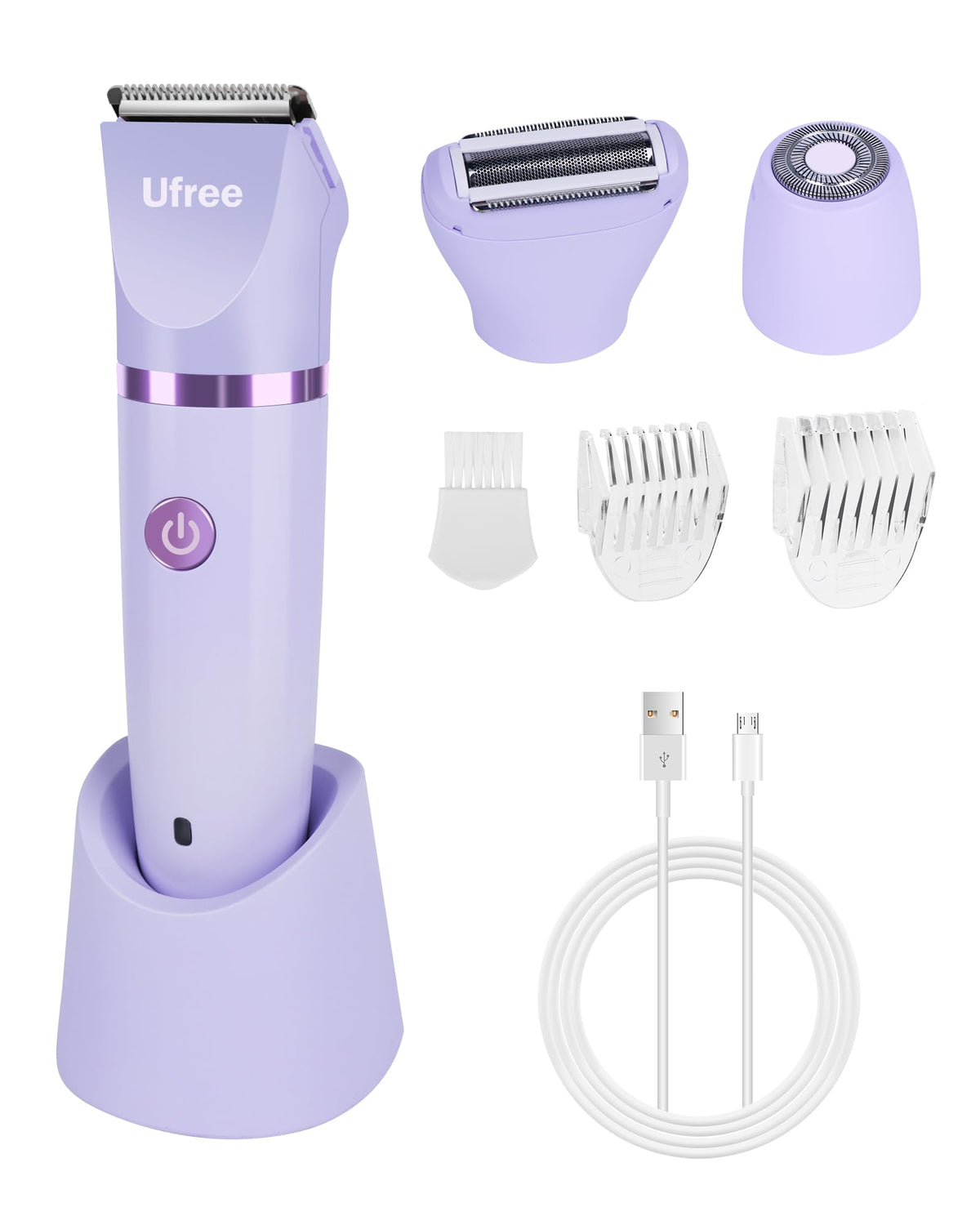 Ufree Bikini Trimmer box opens to reveal the complete grooming kit for quick setup