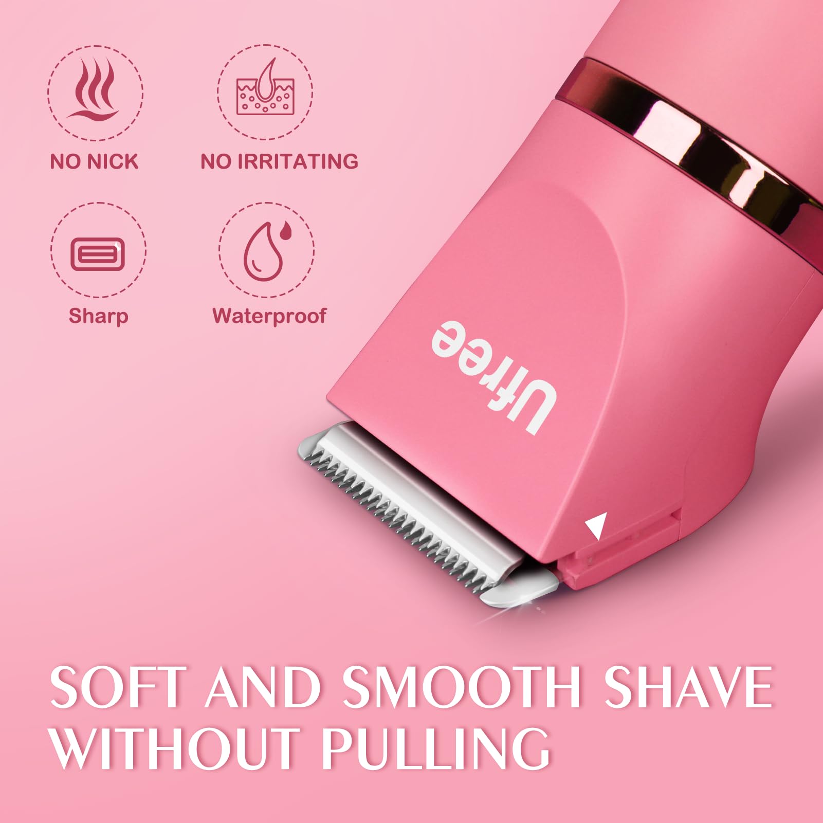 Ufree Bikini Trimmer waterproof design enables shower-ready grooming.
