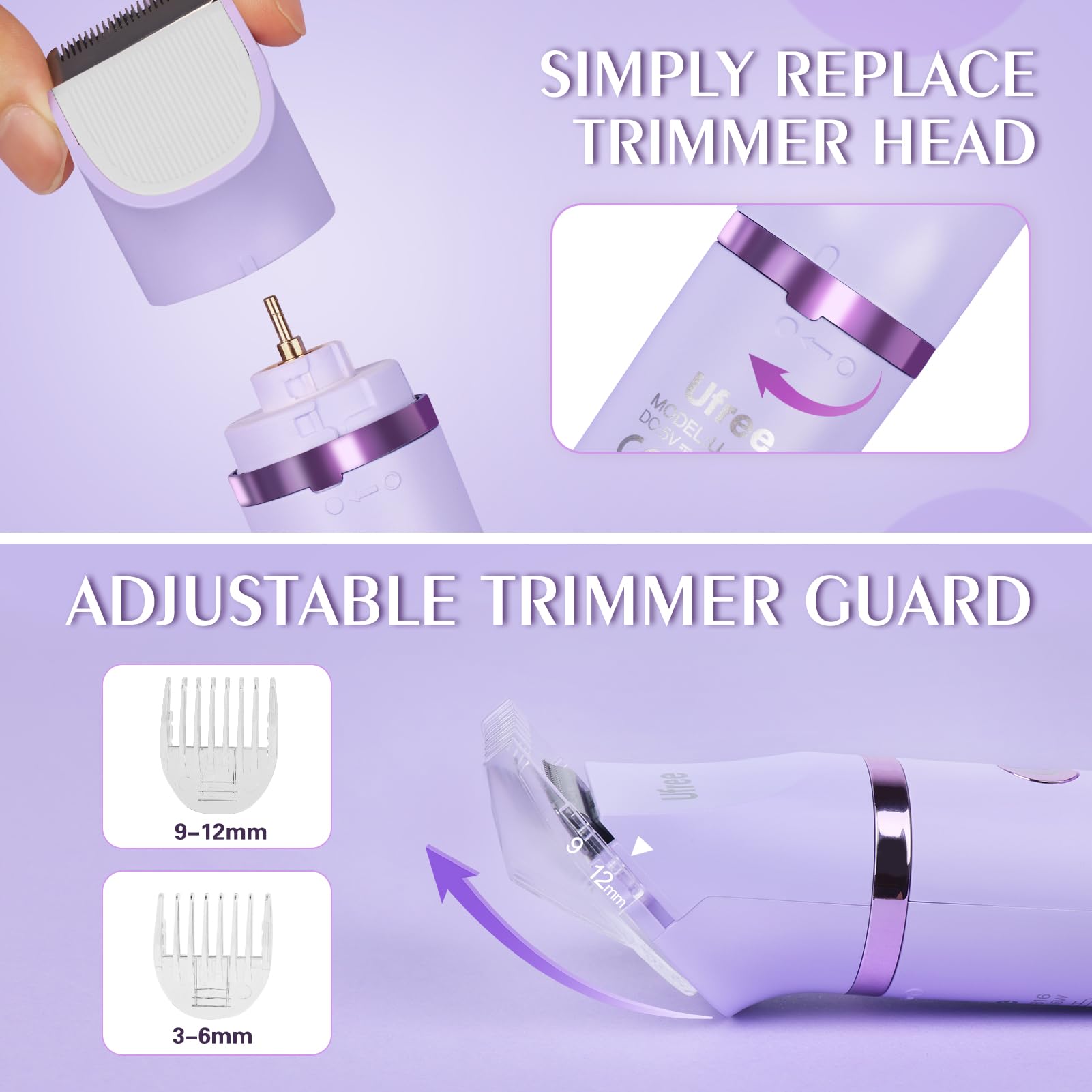 Ufree wireless-portable design enables cordless grooming at home or while traveling