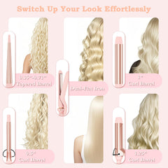 Ufree ceramic-barrel close-up showing even heat distribution for smooth curls.