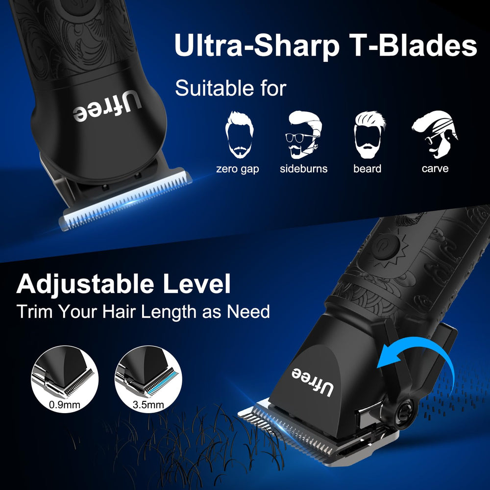 Ufree clippers LCD display shows battery and oil status