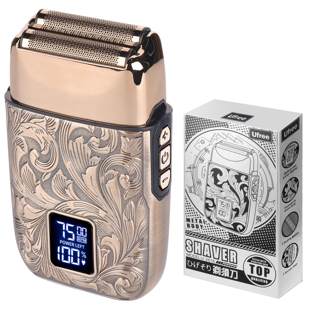 Ufree close shave electric razor foil head provides precise trim and smooth skin