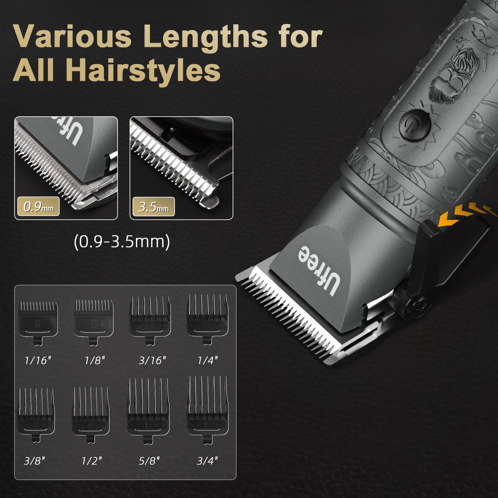 Ufree ergonomic, non-slip grip ensures comfortable control during precise trimming.