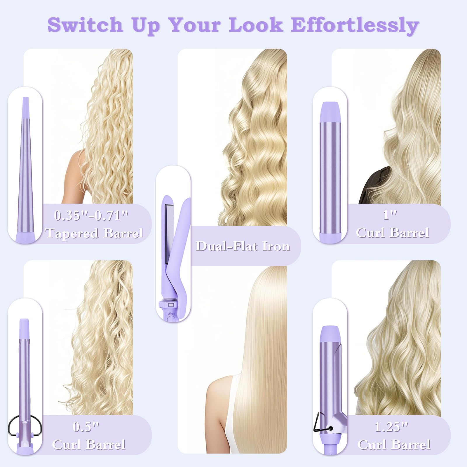 Ufree curling iron with fast heat-up delivers salon-ready results.