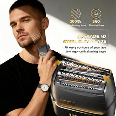 Ufree shaver LED display shows battery status for easy planning.