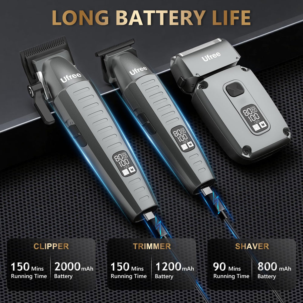 Ufree dual-head foil shaver displays close, comfortable shave with waterproof design.
