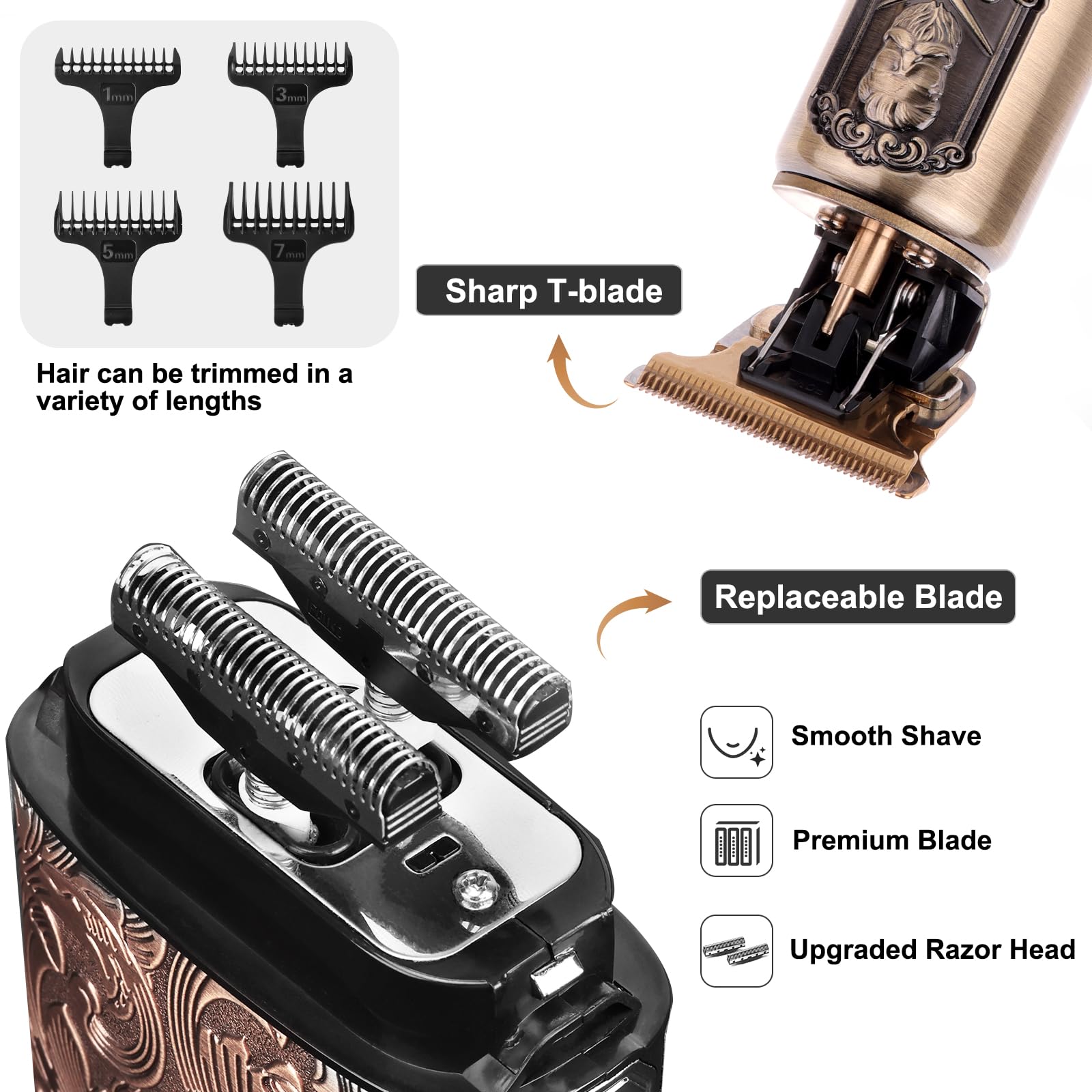 Ufree foil shaver with gold titanium body signals premium durability for daily beard care.