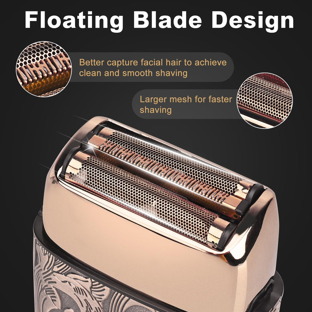 Ufree foil shaver nickel mesh close-up highlights gentle efficiency.