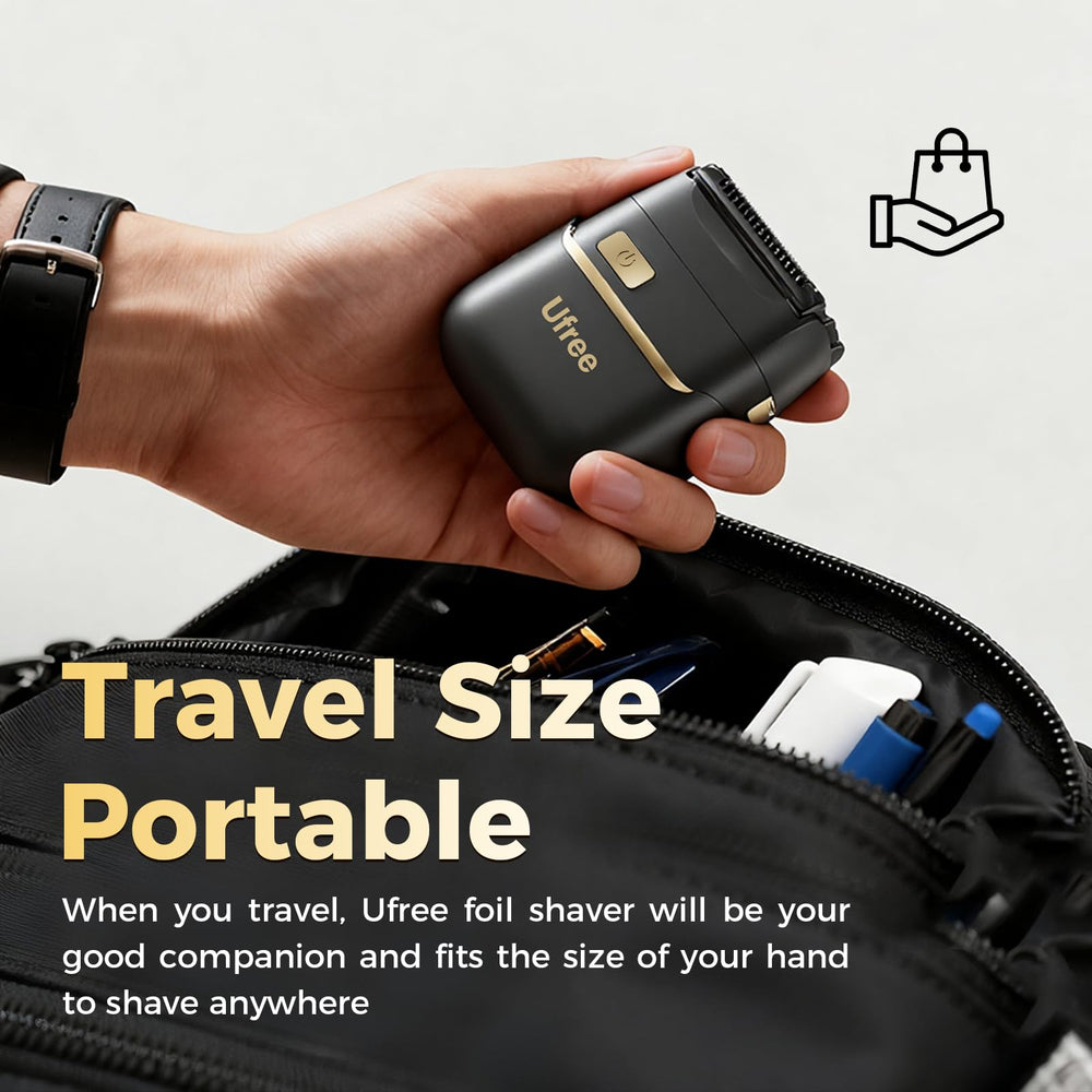 Ufree compact design fits easily in luggage for travel grooming.