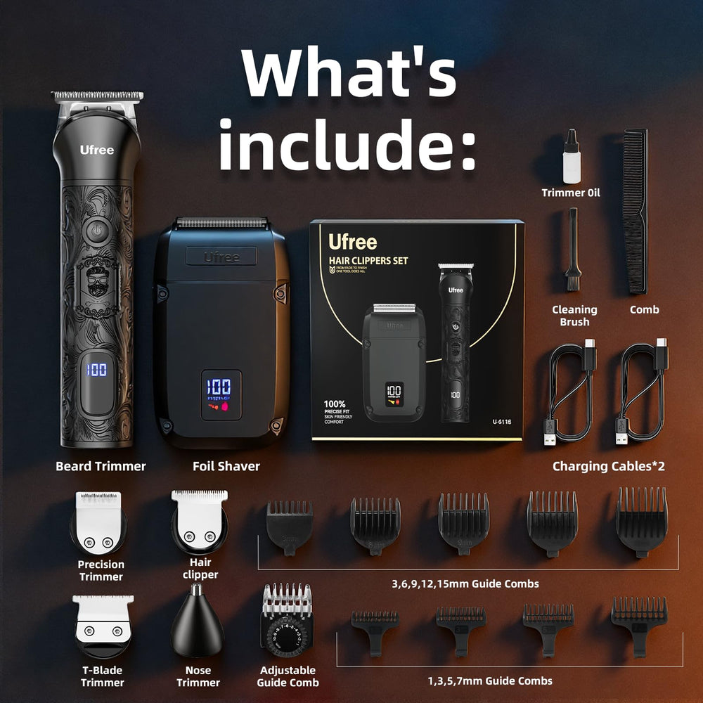 Ufree gift-packaging image suggests a ready-to-gift grooming set