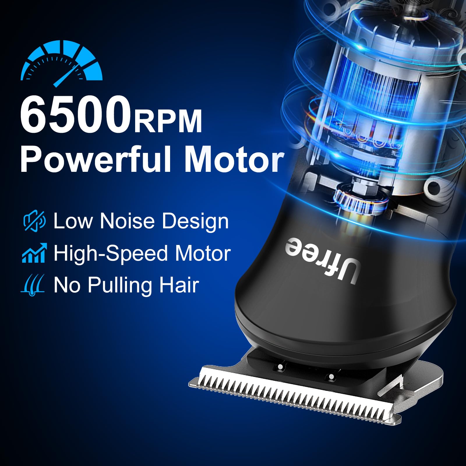 Ufree hair clippers with 5-speed pusher for precise tapering and trims