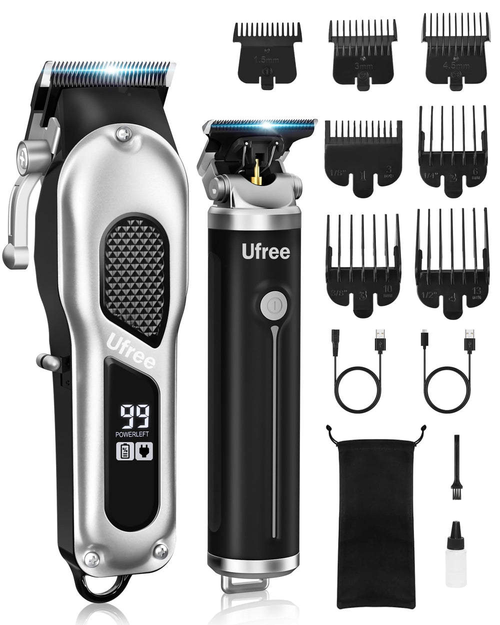 Ufree hair clippers kit close-up highlights precise cutting for clean lines