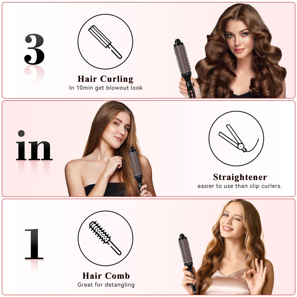 Ufree Ionic Thermal Brush demonstrates curling and straightening in one tool