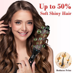 Ufree Ionic Thermal Brush with 360° ionic surround reduces frizz and adds shine