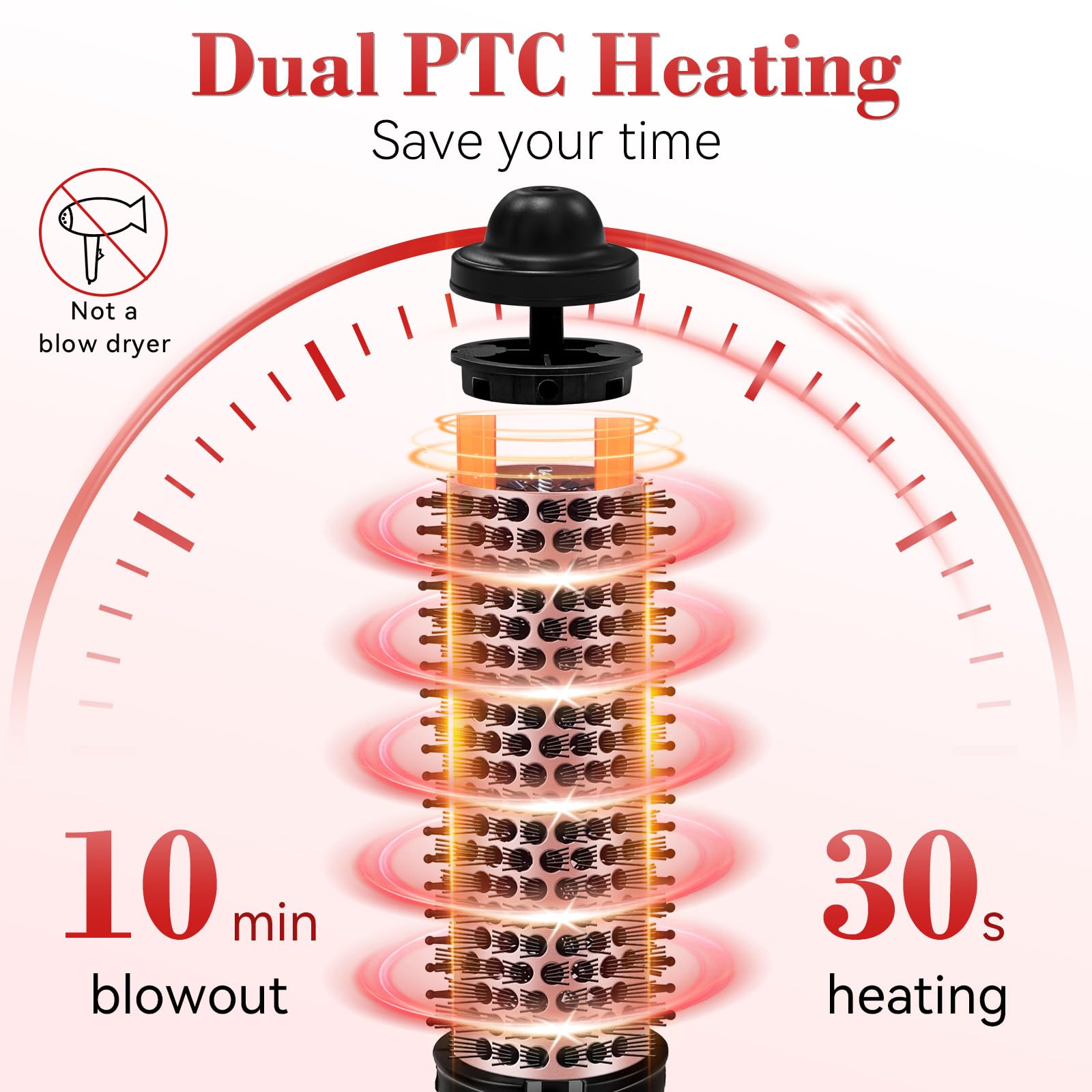Ufree Ionic Thermal Brush with LED heat settings enables precise styling