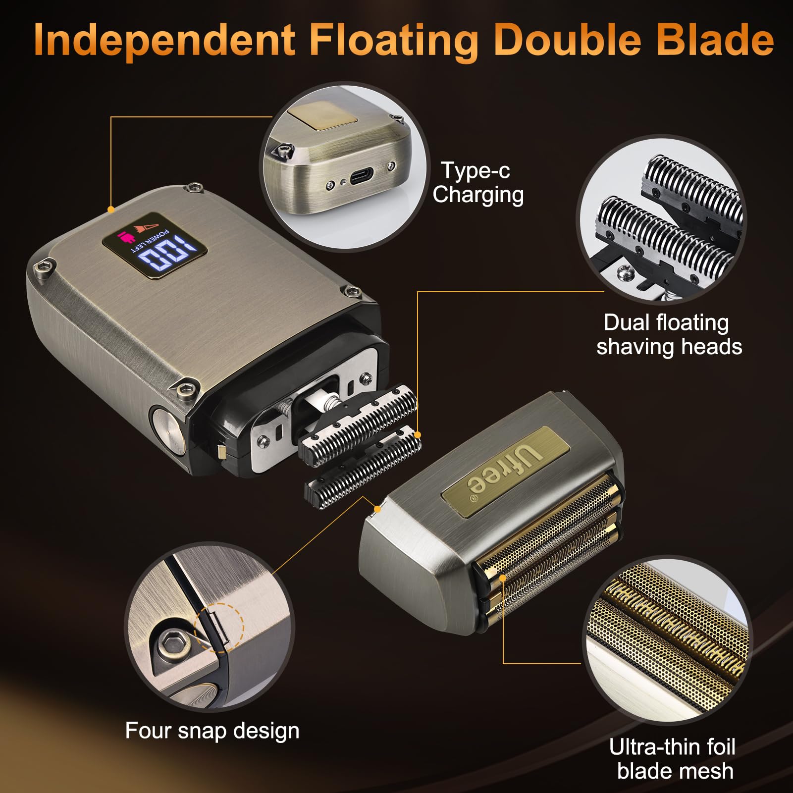 Ufree motor speed controls provide tailored hair cutting options.