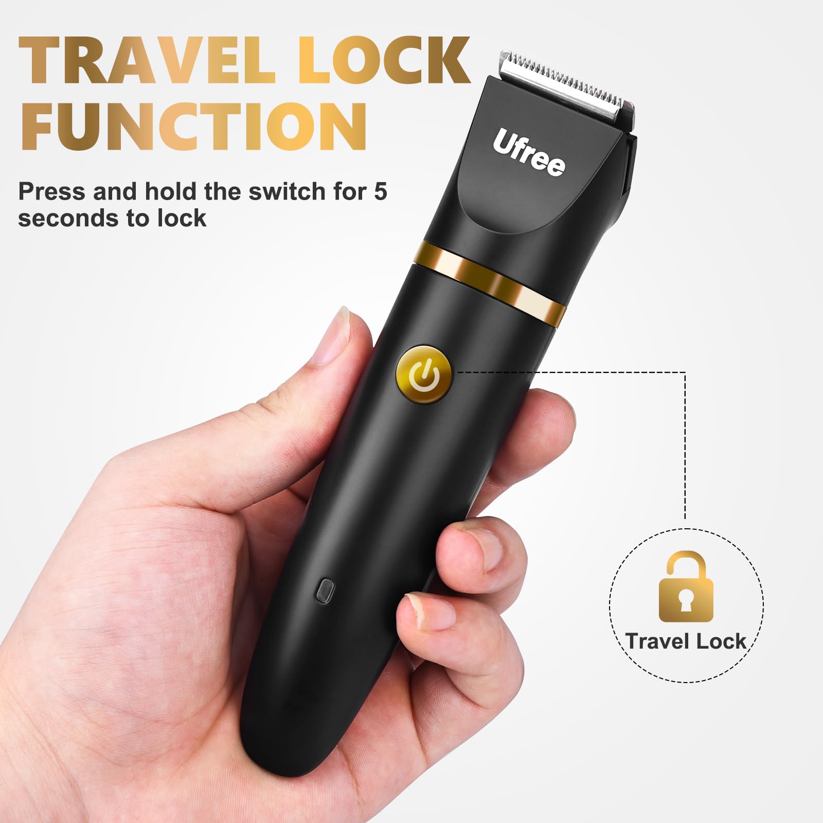 Ufree nose trimmer head closeup for gentle detailing around nostrils.