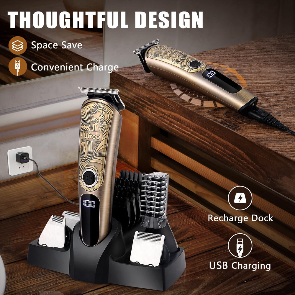 Ufree precision-trimmer detail-edge image emphasizes precise facial grooming.