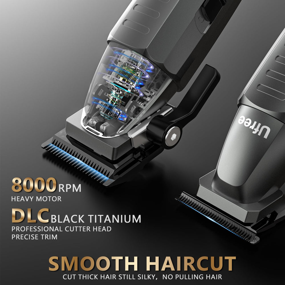 Ufree clippers with 8000 RPM motor deliver smooth cuts through thick or curly hair.