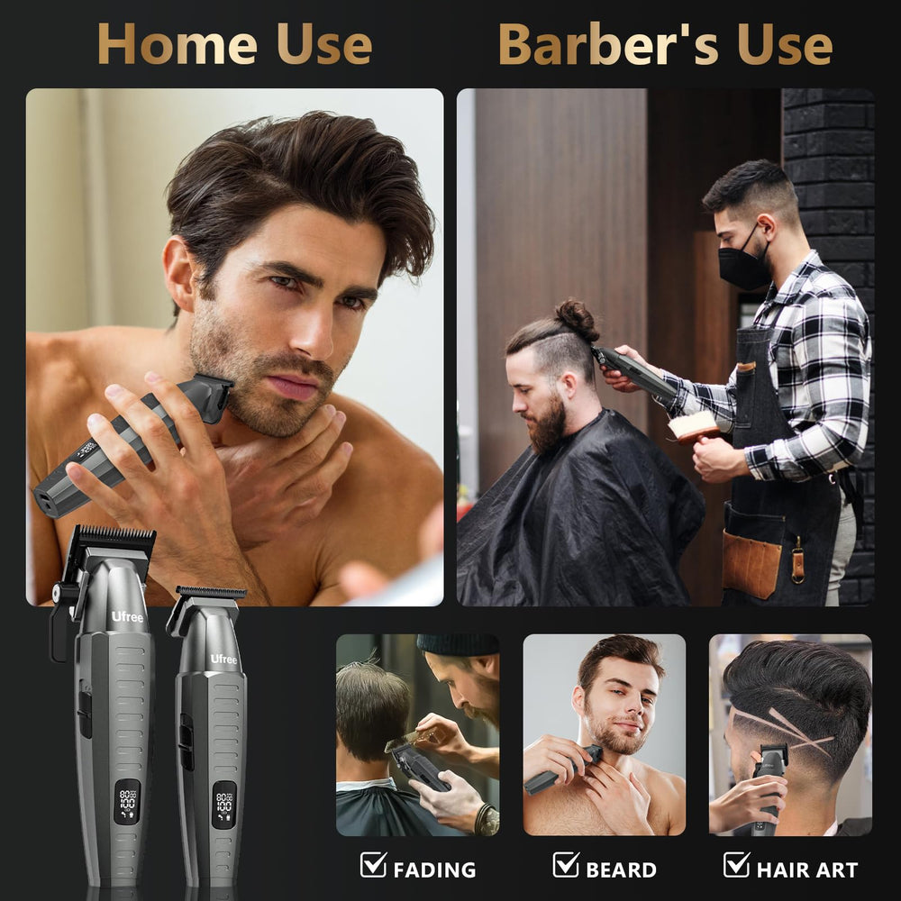 Ufree attachments kit shows eight guide combs for versatile styling.