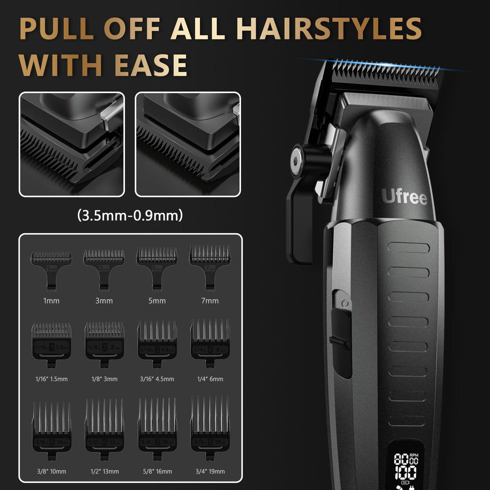 Ufree clippers feature an LED battery display for easy charge status.