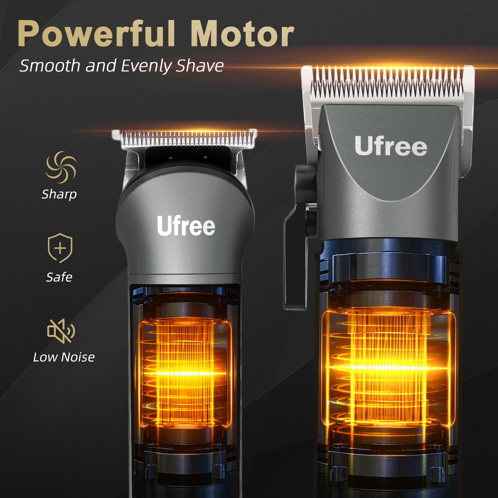 Ufree professional-length guard set delivers 1mm to 22mm cuts for versatile styles.