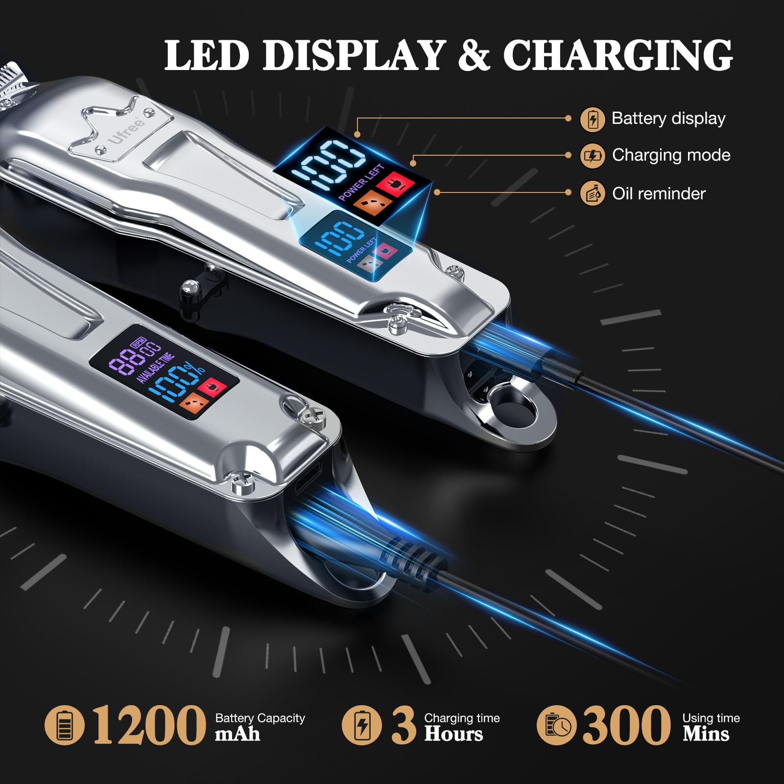 Ufree rechargeable kit with Type-C and DC charging options.