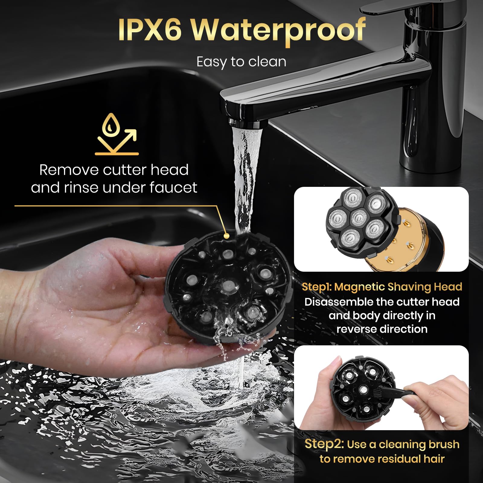 Ufree magnetic head detached for easy cleaning and maintenance.