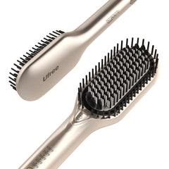 Ufree Upgraded Hair Straightener Brush close-up of dense ceramic bristles for faster styling.