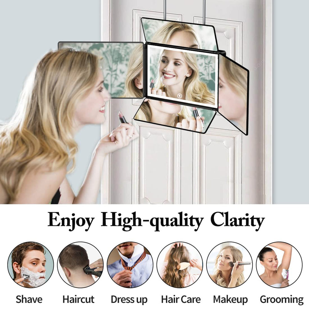 UHdod makeup-ready mirror offers even lighting for makeup tasks.