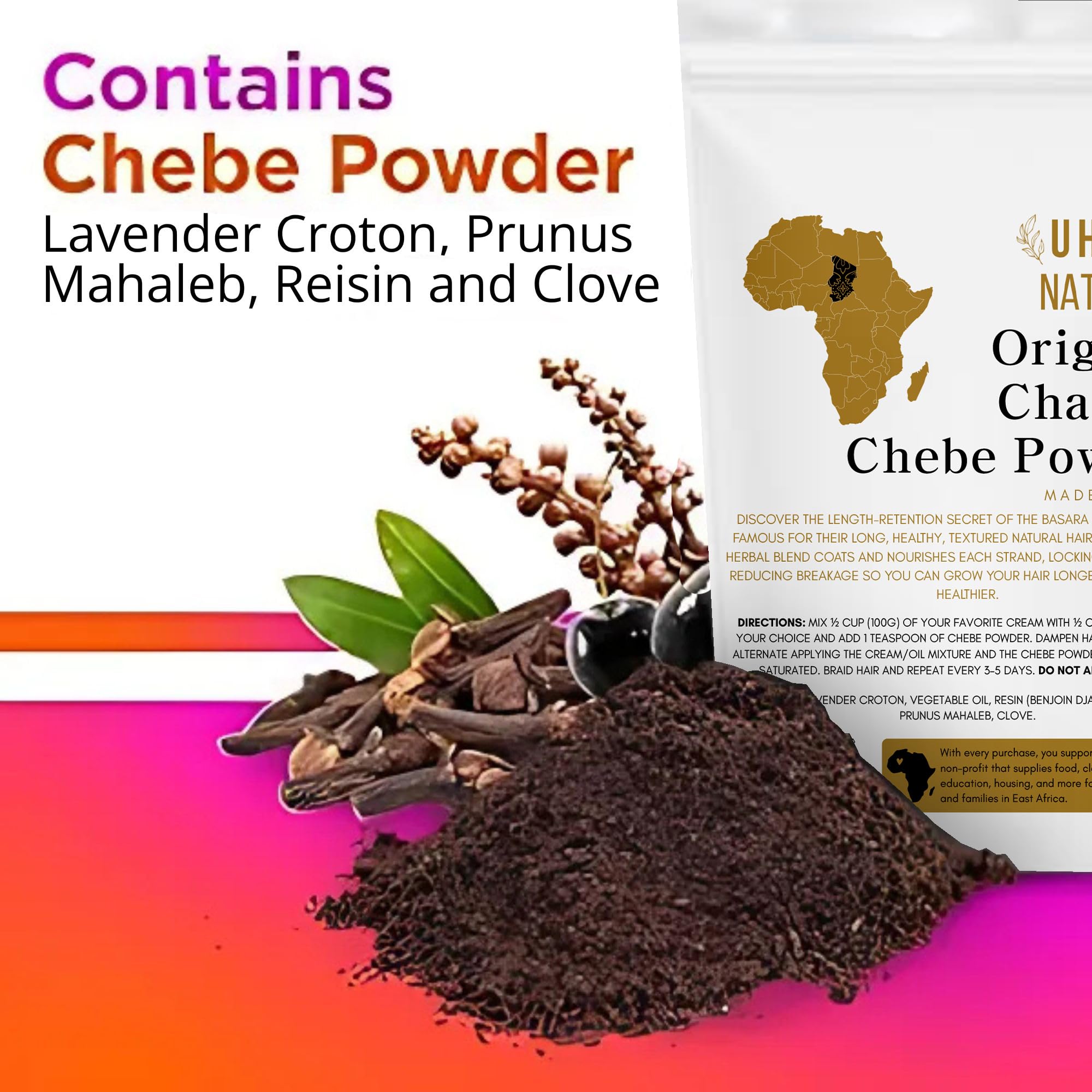 Uhuru Naturals ChadianChebe powder mixed with cream and oil for usage prep.