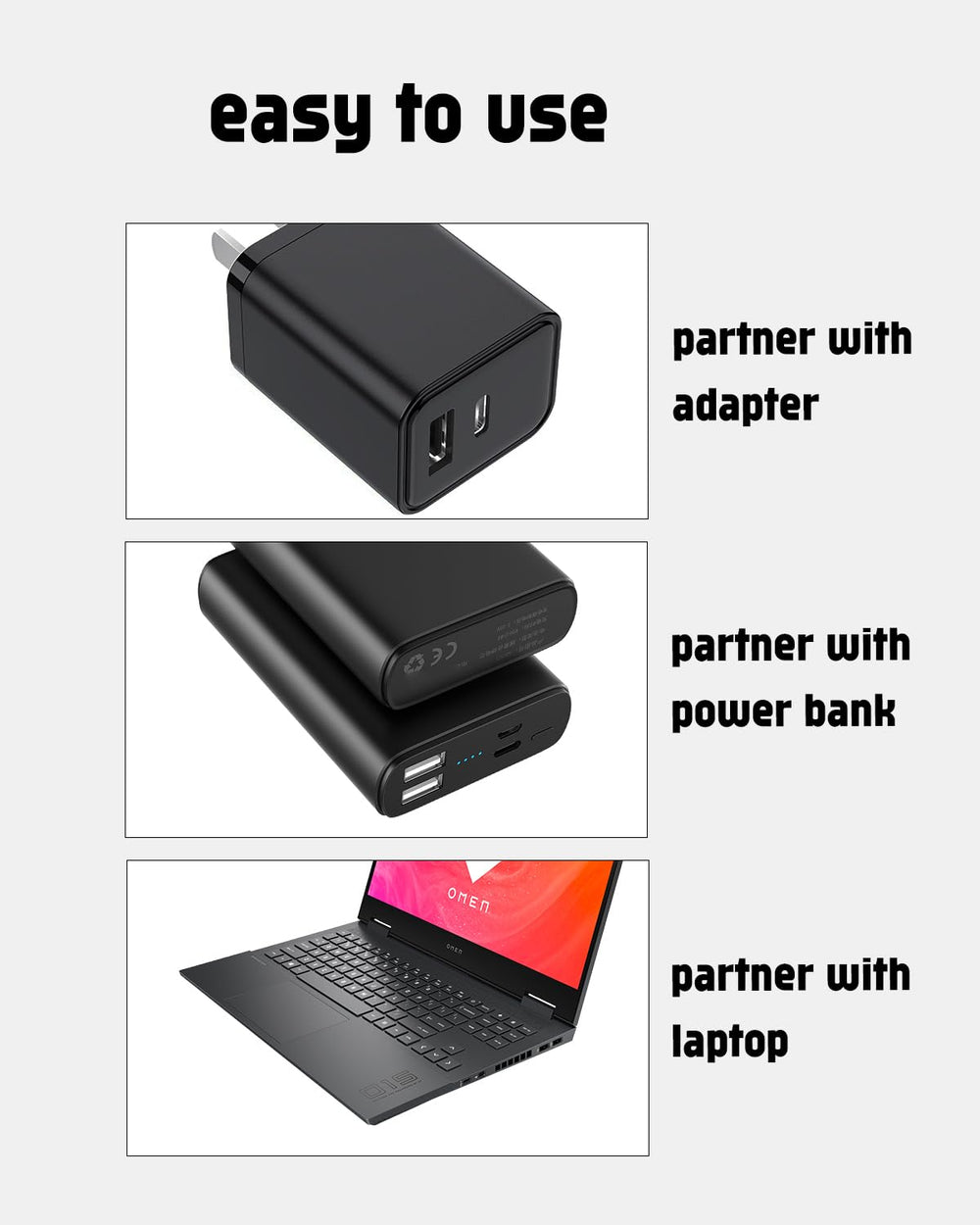 uijino mg7910-49 charger in use delivering USB charging on the go